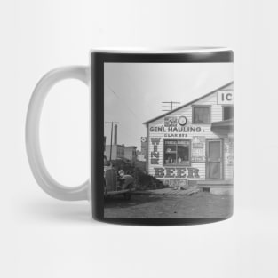 Icehouse and Roadside Store, 1937. Vintage Photo Mug